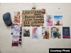 Collage pidiendo libertad para Duanny Dabel y todos los presos políticos confeccionado por Yenisey Taboada