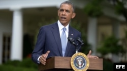 Barack Obama, comparece en rueda de prensa sobre la situación en Ucrania en la Casa Blanca, en Washington, DC,