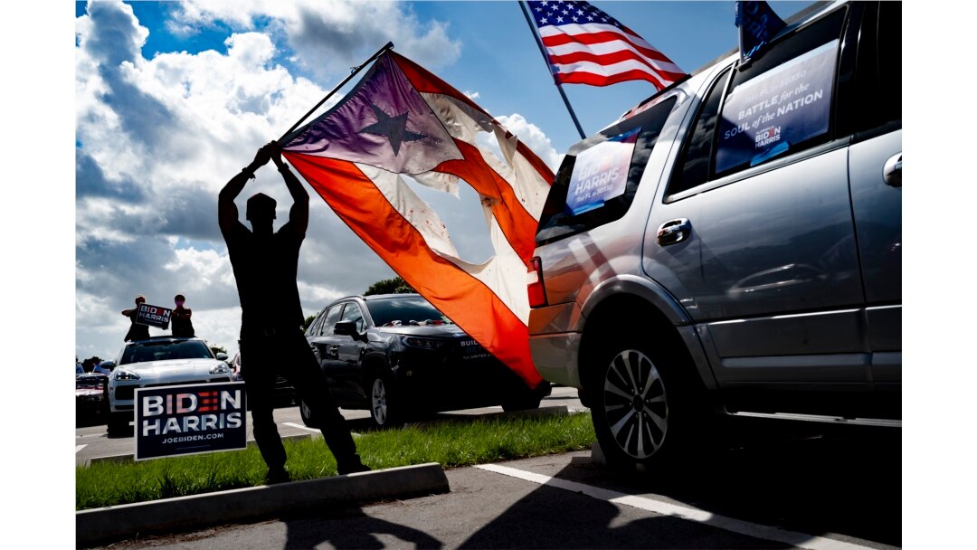 Partidiarios del candidato Biden en Coconut Creek, Florida, el 29 de octubre de 2020.