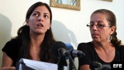 Familia Payá durante una rueda de prensa en Habana, Cuba