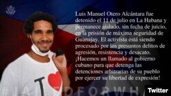 EEUU incluye al artista cubano Luis Manuel Otero Alcántara en su campaña #PresosPorQué?. (Twitter/@USEmbCuba)
