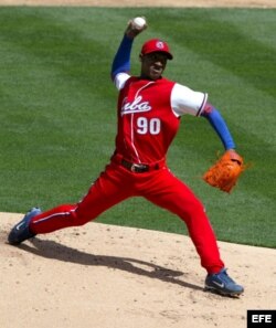 Yadel Martí con el equipo nacional cubano.