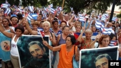 Un acto de apoyo al líder cubano Fidel Castro