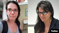 Las periodistas Luz Escobar (izq.) y Elaine Díaz. (Combo de fotos tomadas de Twitter)