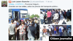 Reporta Cuba Colas en Holguín según @luislazaroguanch