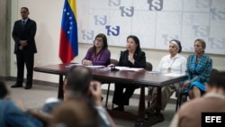  La presidenta del Tribunal Supremo de Justicia de Venezuela, Luisa Estella Morales, en una rueda de prensa en Caracas (Venezuela) 