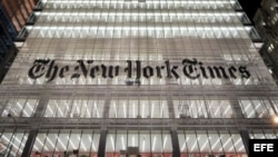 Fotografía de archivo del edificio sede del New York Times en Nueva York (EEUU). EFE/JUSTIN LANE