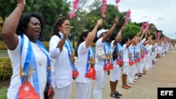 Berta Soler participa en la tradicional marcha por la 5ta avenida, en La Habana (Archivo)