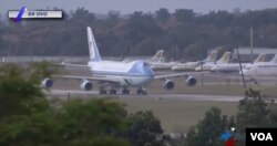 Obama llega a La Habana en el avión presidencial.