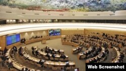 Sala de Sesiones del Consejo de Derechos Humanos de la ONU, Ginebra.
