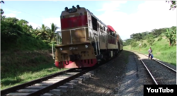 Reporta Cuba. Tren que va de Bayamo a Santiago de Cuba. Foto: Camilo Venegas (Youtube).