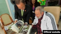 El secretario general de la ONU, Ban Ki-moon, se reunió con Fidel Castro.
