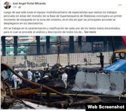 Post del ministro de Salud José Ángel Portal Miranda. (Foto: Facebook)