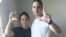 El preso político, Angel Jesús Véliz Marcano, y su madre, Ailex Marcano. 