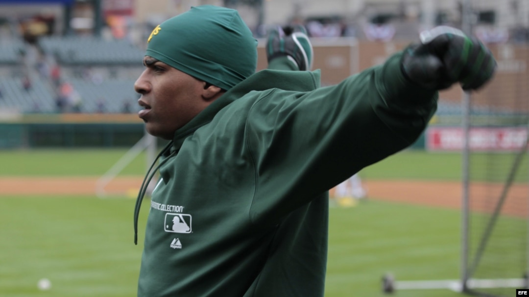 El jugador de los Atléticos Yoenis Cespedes.
