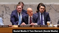 Embajador Tom Barrack en la reunión del Consejo de Seguridad de la ONU sobre Siria.