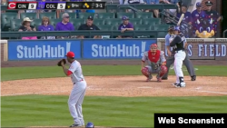 El lanzador cubano Aroldis Chapman se peleó con el home el domingo...