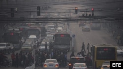 Contaminación ambiental en Pekín.