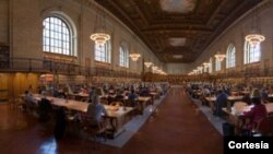 Sala de lectura en la Biblioteca Pública de New York