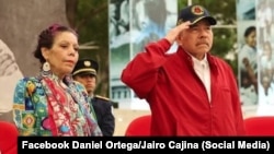 El presidente de Nicaragua Daniel Ortega y su esposa Rosario Murillo, vicepresidenta del país. 