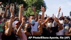 Manifestaciones del 11 de julio de 2021 en La Habana. (AP Photo / Eliana Aponte).