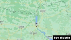 Mapa con la capital ucraniana - Kyiv