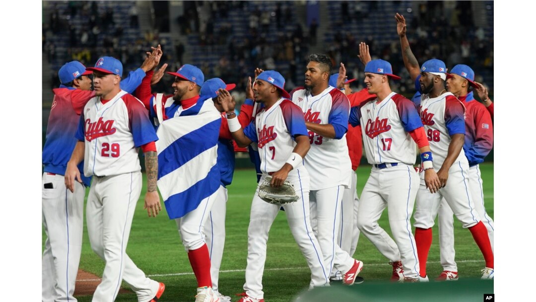Los jugadores cubanos que se enfrentaron a Australia en su partido de cuartos de final del Clásico Mundial de Béisbol.
