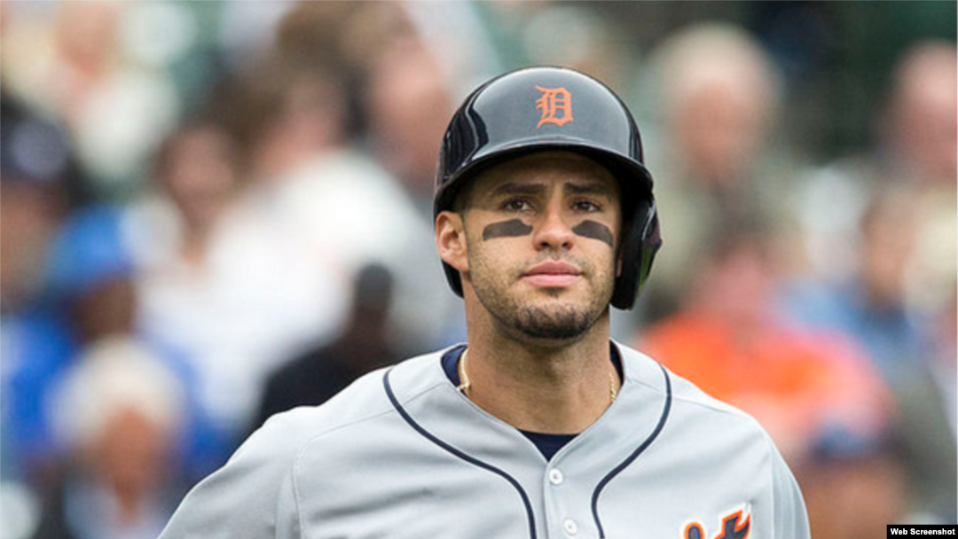 JD Martínez, jardinero derecho de los Tigres de Detroit.