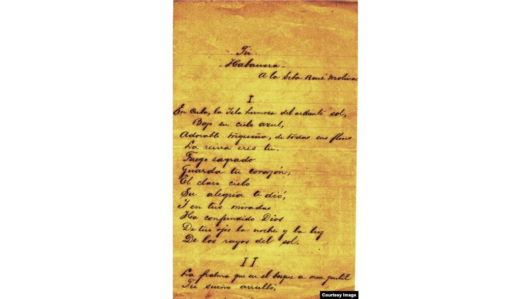 Manuscrito de la habanera "Tú".