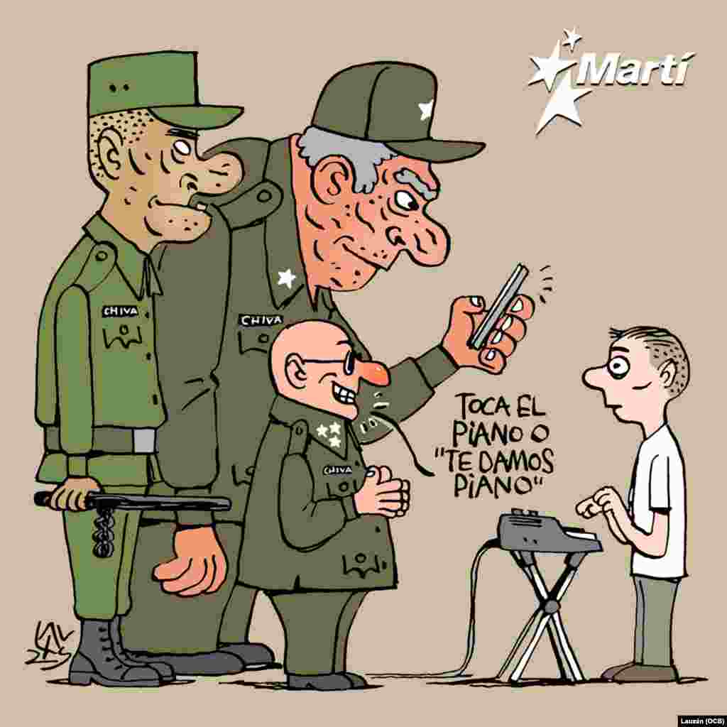 Seguridad del Estado difunde foto del adolescente cubano Jonathan Muir tocando piano en prisión.
