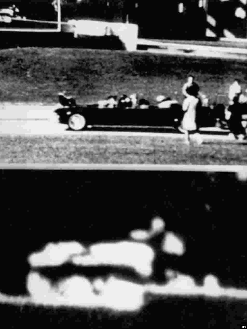 Imagen de una película tomada en el momento del asesinato de Kennedy