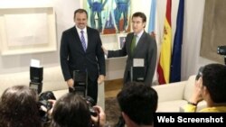 The Ambassador of Cuba in Spain and the President of the Xunta of Galicia 