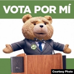 En este meme, el irreverente osito Ted se disputa los votos venezolanos.