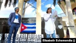 PRELUDIO LIBERTAD: Acción por la libertad de los presos políticos de Cuba. Luis Eligio D'Omni y Elizabeth Echemendía.