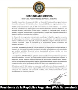 El Gobierno de Javier Milei oficializó este jueves la designación del Cártel de Jalisco Nueva Generación (CJNG) como organización terrorista.