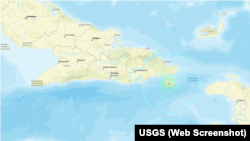 Localización del sismo, a unos 45 kilómetros de Maisí. 