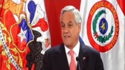 Sebastiián Piñera le da la bienvenida al presidente paraguayo Horacio Cartes
