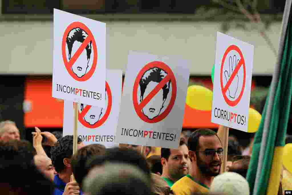 Contra la corrupción y la incompetencia en Brasil.