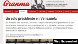 La prensa cubana tergiversa la información sobre Venezuela. 
