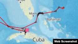 Posición el viernes 12 de mayo del tanquero danés Maersk Erin que lleva petróleo ruso a Cuba (marinetraffic.com)