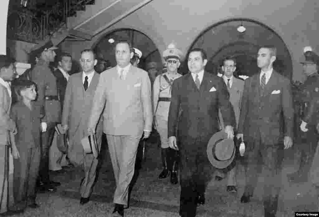 Los presidentes de Cuba y Costa Rica, Fulgencio Batista y Rafael A. Calderón Guardia. 