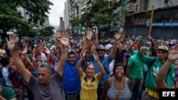 Protesta en Caracas por falta de alimentos