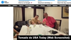 La cena que Mellor sostuvo con Rodríguez Castro en La Habana fue divulgada con esta imagen por USA Today y otros medios que cubrieron el viaje.