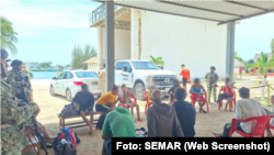 Balseros cubanos rescatados por las autoridades mexicanas