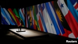 El presidente de Chile Sebastian Pinera en su discurso de clausura en la Cumbre del CELAC. 