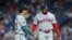 Miguel Vargas (izquierda) y Aroldis Chapman comparten en el Juego de las Estrellas 2026 en Filadelfia.