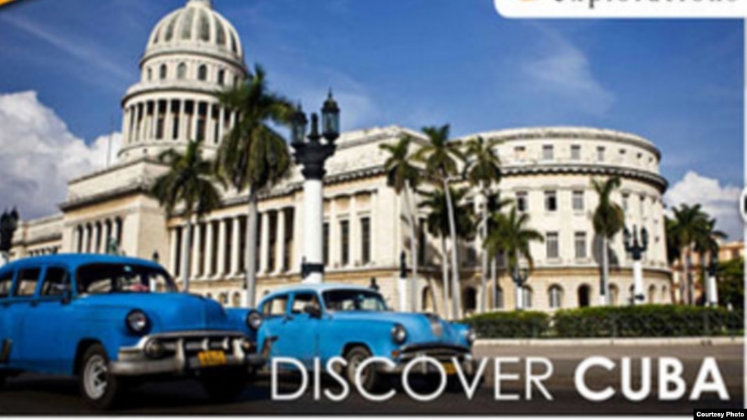 Anuncio de la Cámara de Comercio de Glen Ellyn, en Illinois, promoviendo el viaje a Cuba.