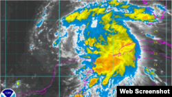 Imagen satelital de Karen jueves 1.00 pm