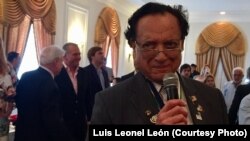 El periodista y político cubano Luis Conte Aguero en su 94 cumpleaños.