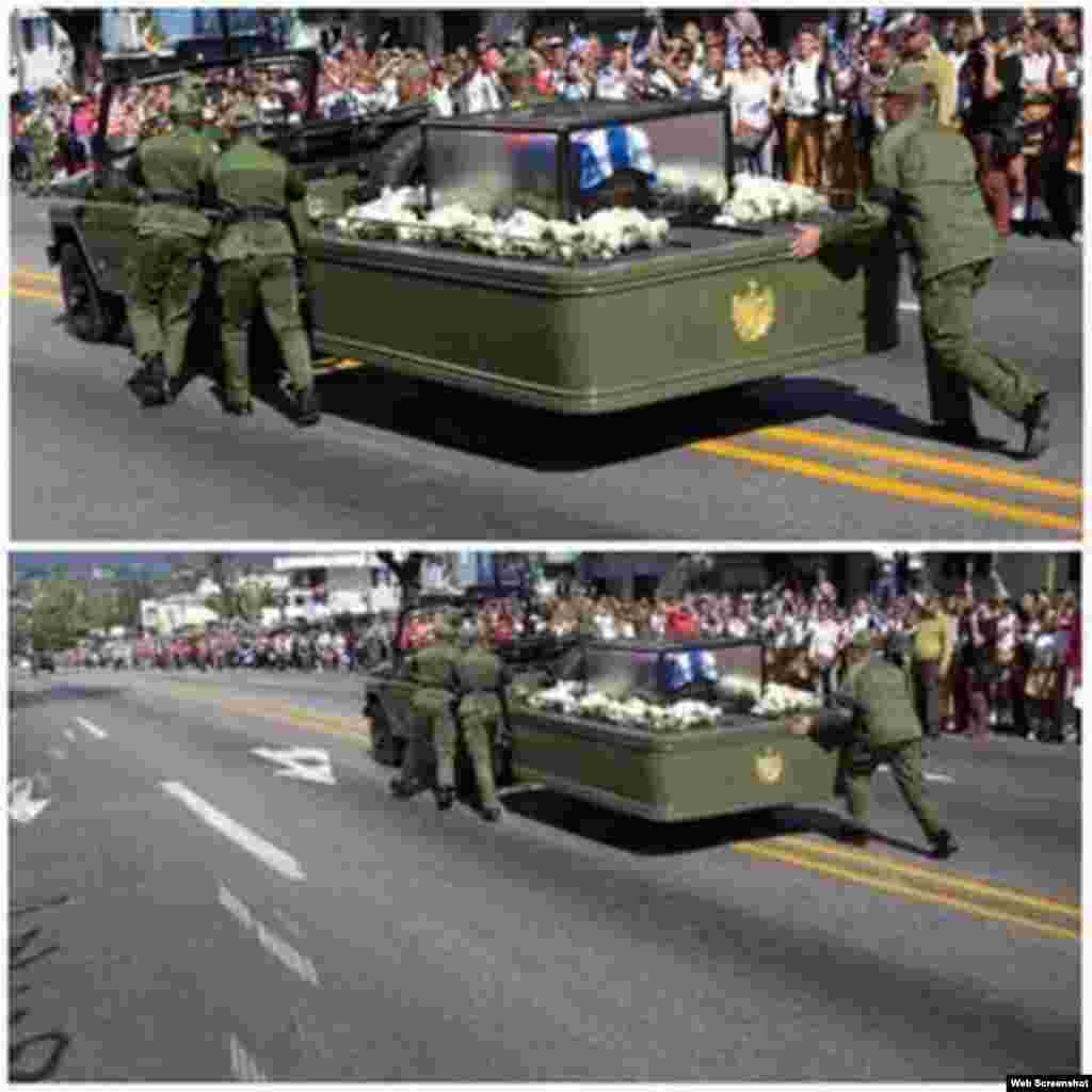 Vehículo que transporta cenizas de Fidel Castro tuvo que ser empujado en Santiago de Cuba